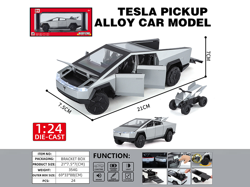 1:24 Tesla Pickup Alloy Car Model