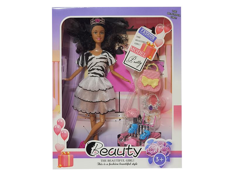 11.5" 11-Joint Solid Black-Skinned Doll