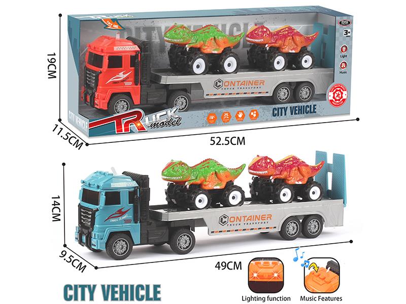 Outsize Friction Trailer With Lights + Friction Velociraptor Off-Road Vehicle
