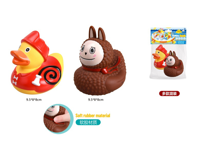 2-Piece Set Of Firefighter Duck And Labubu Duck