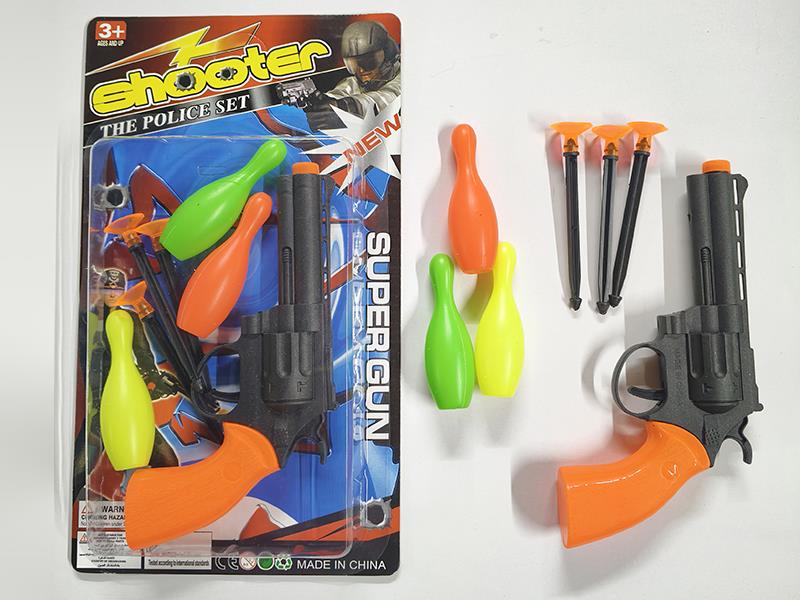 Solid-Color Revolver Needle Gun With Bowling Toy