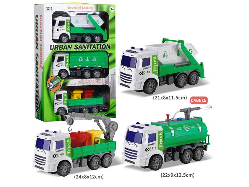 Friction Sanitation Trucks 3pcs