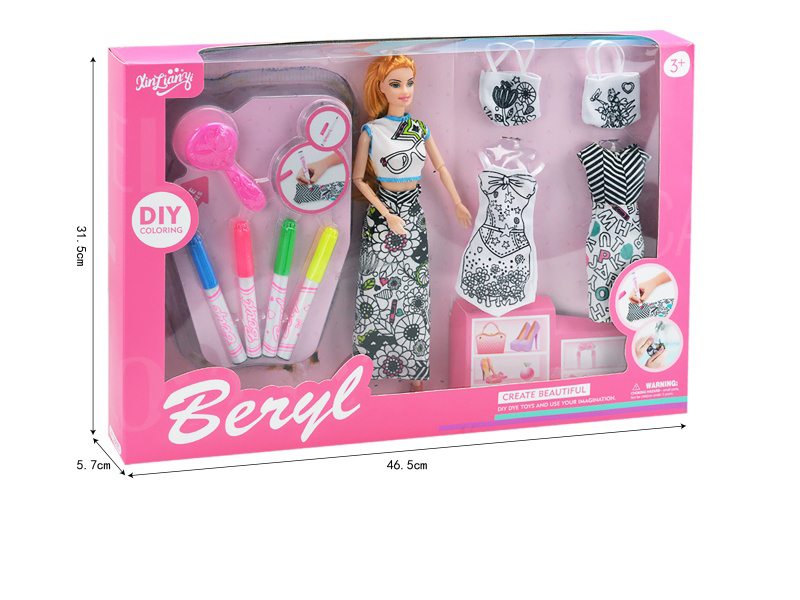 11.5-Inch Belle Real Body Doll Graffiti Clothing Set