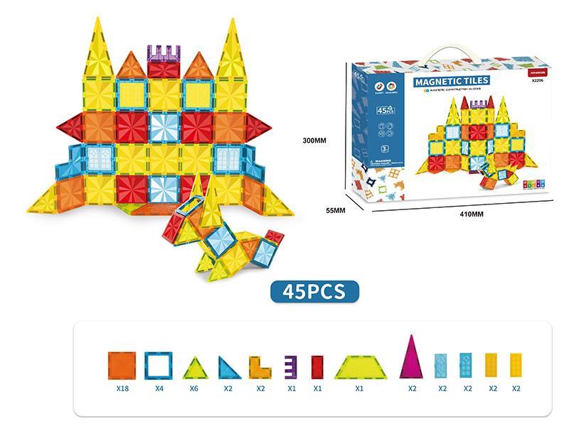 Magnetic Tiles Building Blocks 45pcs
