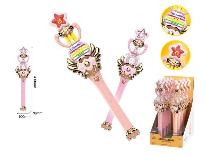 Eight Electrically Illuminated Rotating Music Sticks