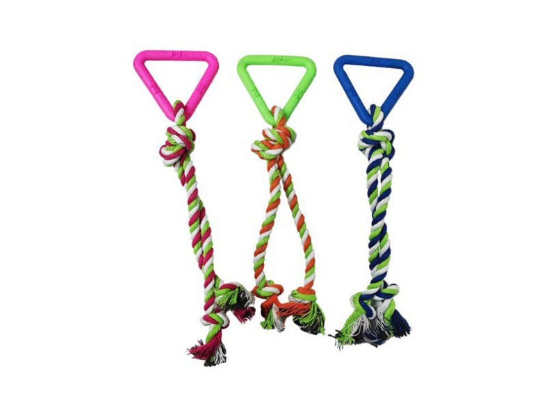 Cotton Rope Three-Knot Triangular Pet Toy
