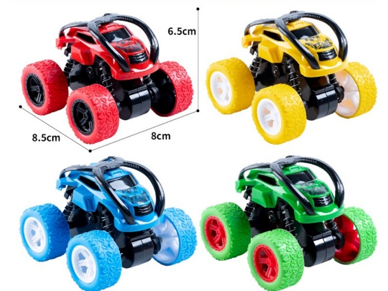 Solid Color Friction Stunt Four-Wheel Drive Spider Vehicle (12 Pieces Per Pack)