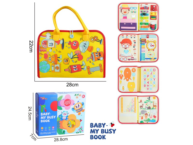 Montessori Early Childhood Education And Intelligence Development - Felt Single-Page Military Green Outer Wool Busy Board