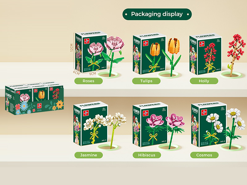 Small Particle Building Blocks Flowers 6pcs