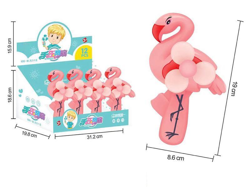Flamingo Hand Press Fan 12pcs/box