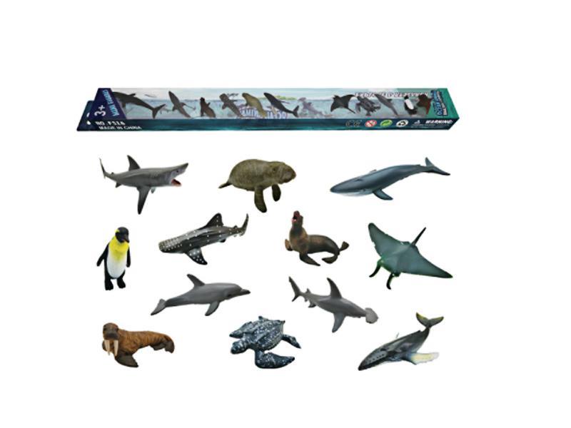 12PCS Simulated Enamel Marine Animals