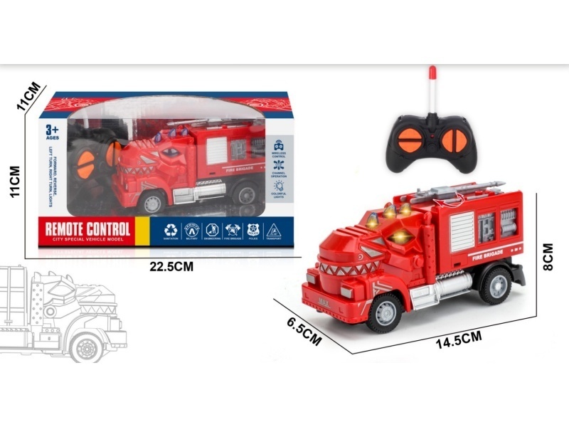 Four-Channel Tyrannosaurus Rex Remote-Controlled Water Cannon Fire Engine