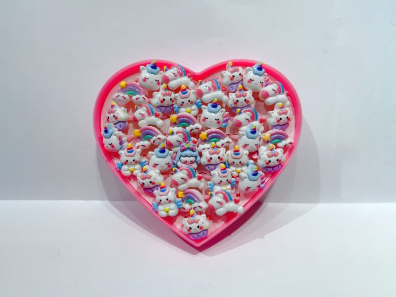 36 Heart-Shaped Peach Box Rings Of Cherries