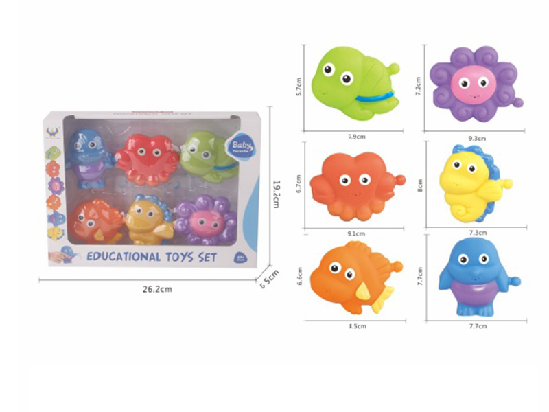 6PCS Water Spray Marine Animals Toy