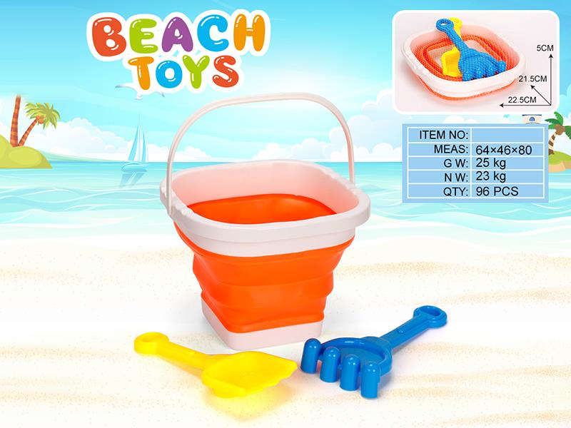 Square Folding Sand Bucket Set 3PCS
