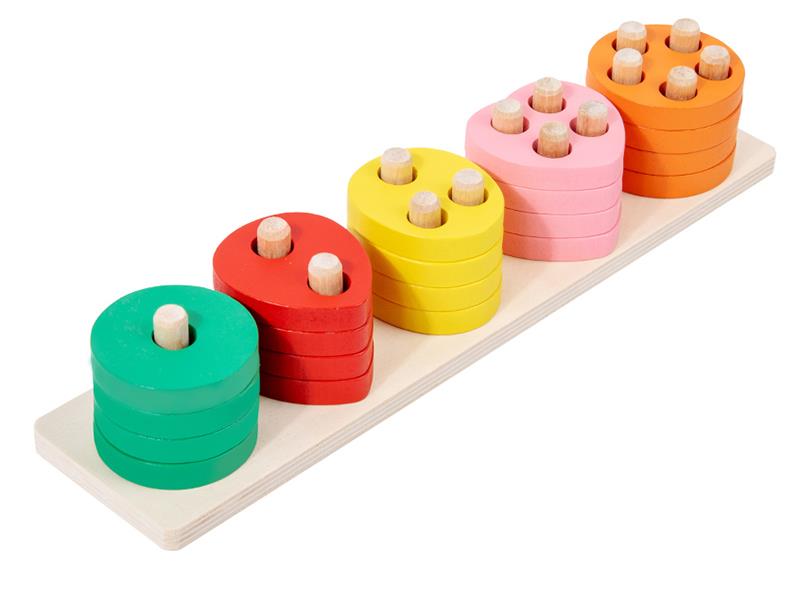 Wooden Fruit And Vegetable Shape Matching Column Toy