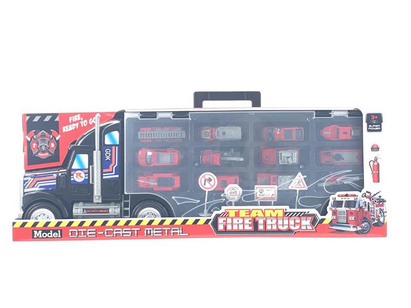 Storage Container Truck With 12 Alloy Cars, 4 Guidepost