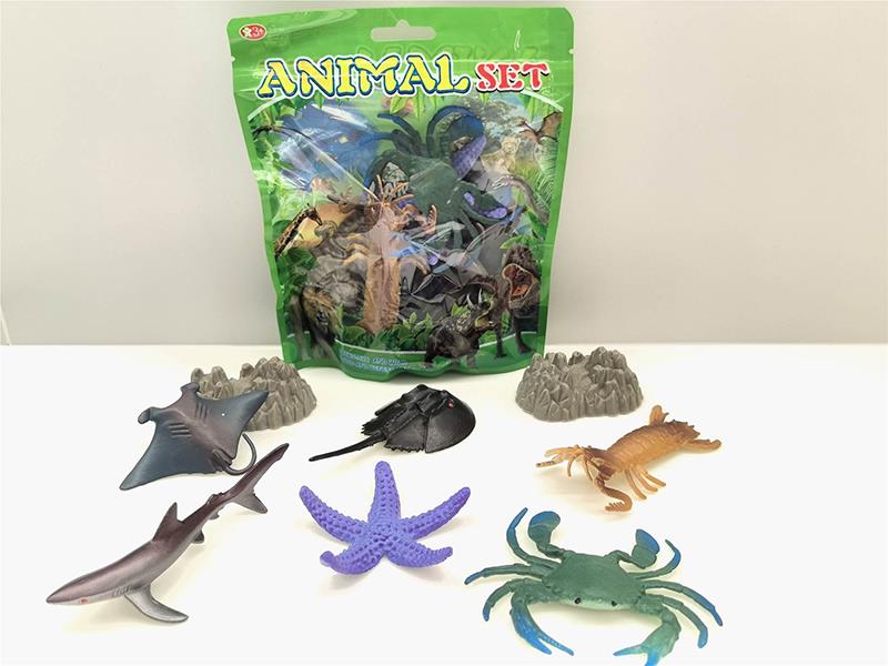 PVC Solid Sea Animals Set