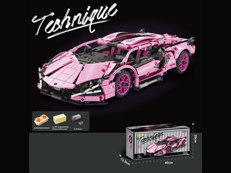 1:14 Drift Edition Little Pink Bull [English Container Box Size + Lithium Battery Remote Control]1280 Pieces