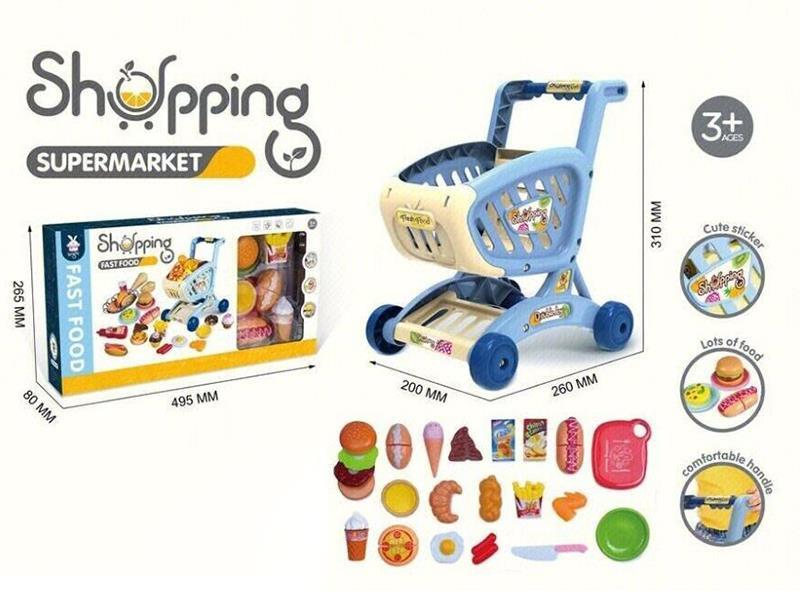 Shopping Cart + Hamburger Food Set