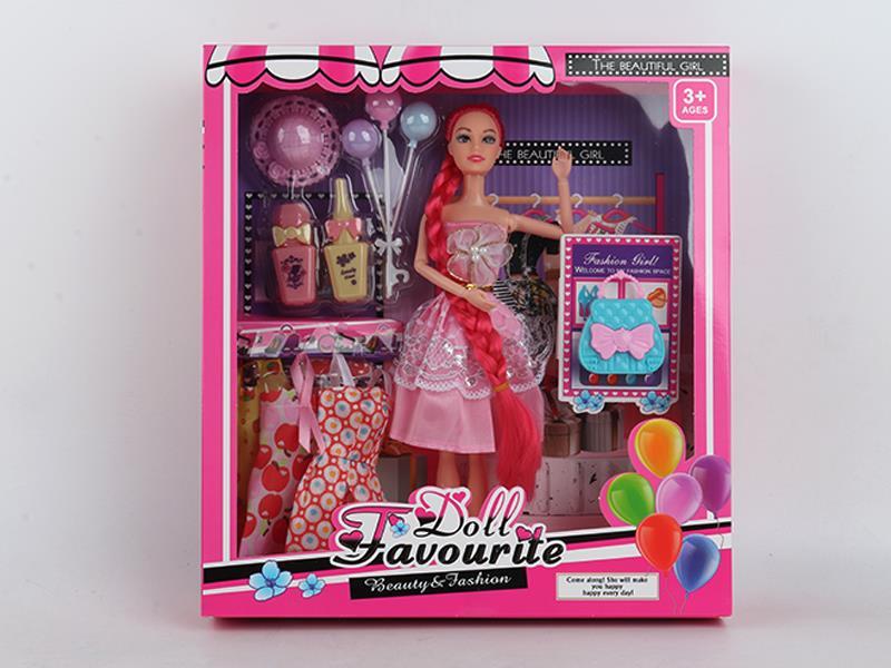 11.5 Inch Solid Articulated Doll+Makeup+Balloon+Bag