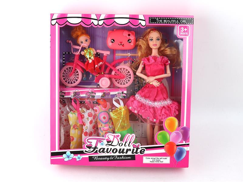 11.5 Inch Solid Articulated Doll  Bicycle Little Doll Camera