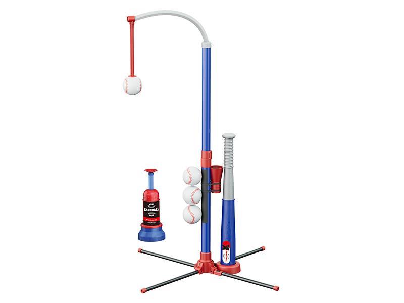 Baseball Sport Toys(Baseball Rack + Launcher + 3 Baseballs + Storage Bag)