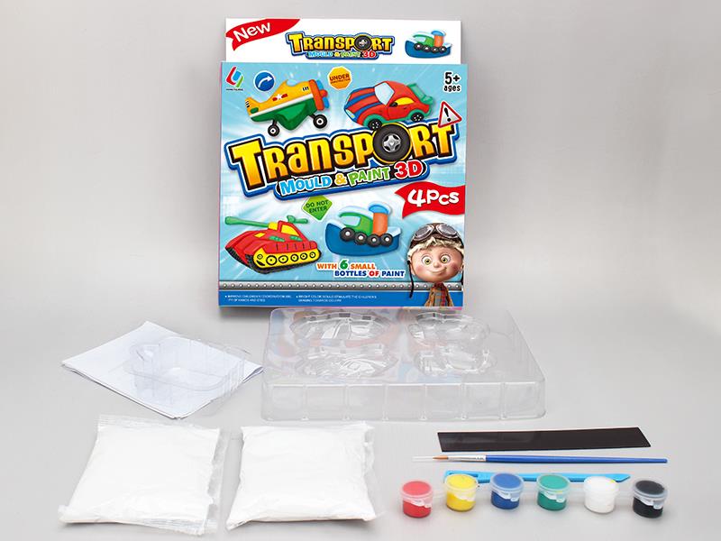 DIY Gypsum Mould Coloured Drawing Toys - Transport