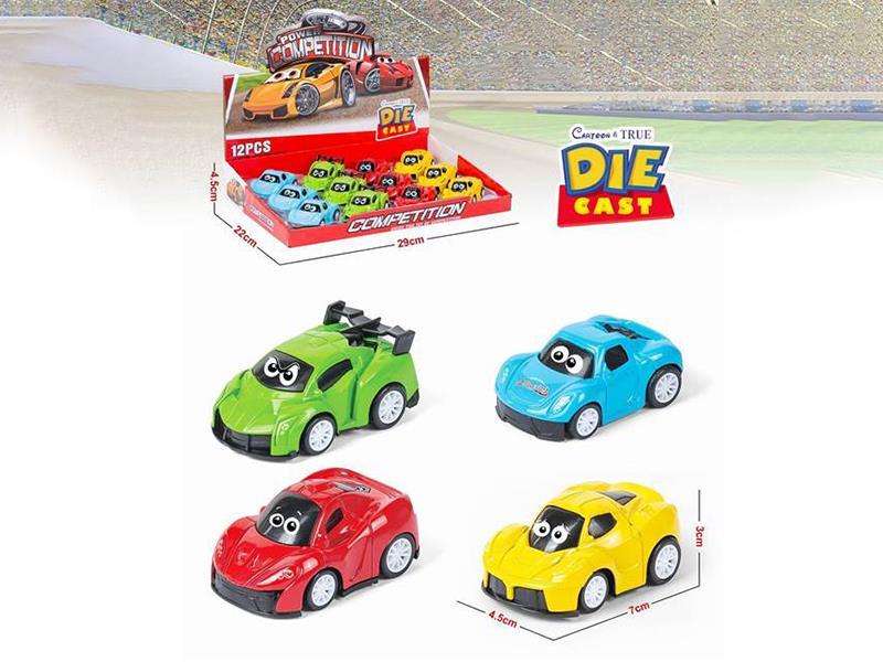 Pull Back Alloy Cartoon Car 12pcs