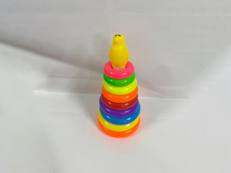 Penguin Rainbow Tower Jenga Ring 9 Layers