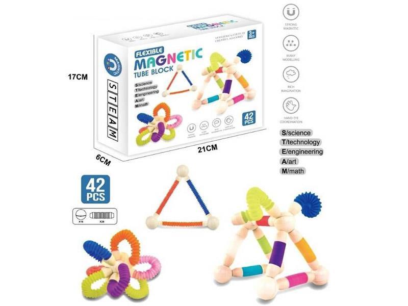Flexible Magnetic Tube Blocks 42pcs