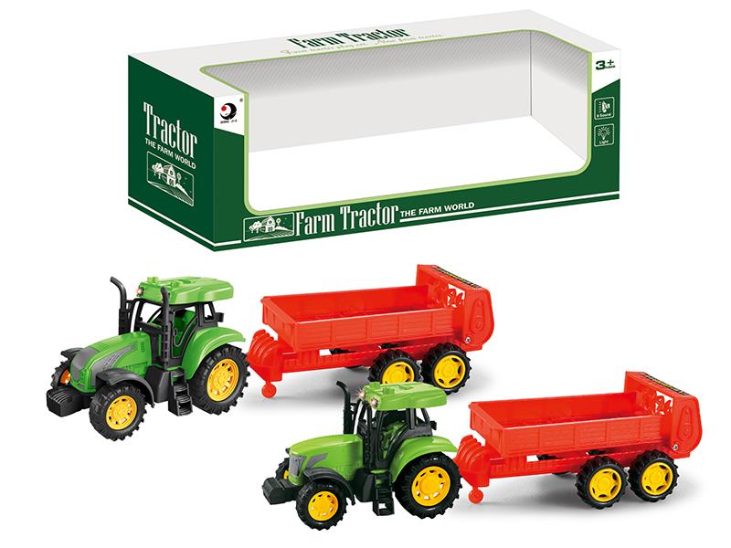 Friction Farm Tractor Trailer Toy(Lights And Music)