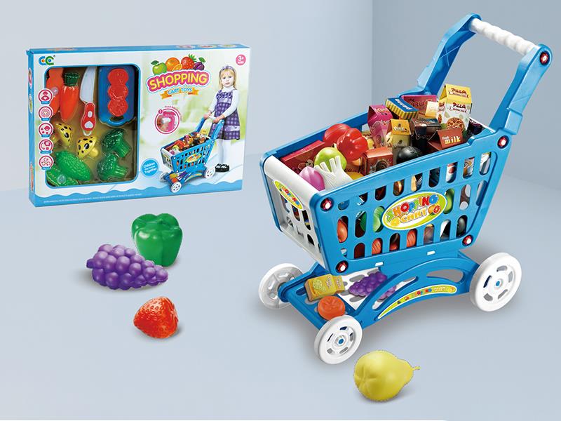 Shopping Cart With Vegetables Cutting Set
