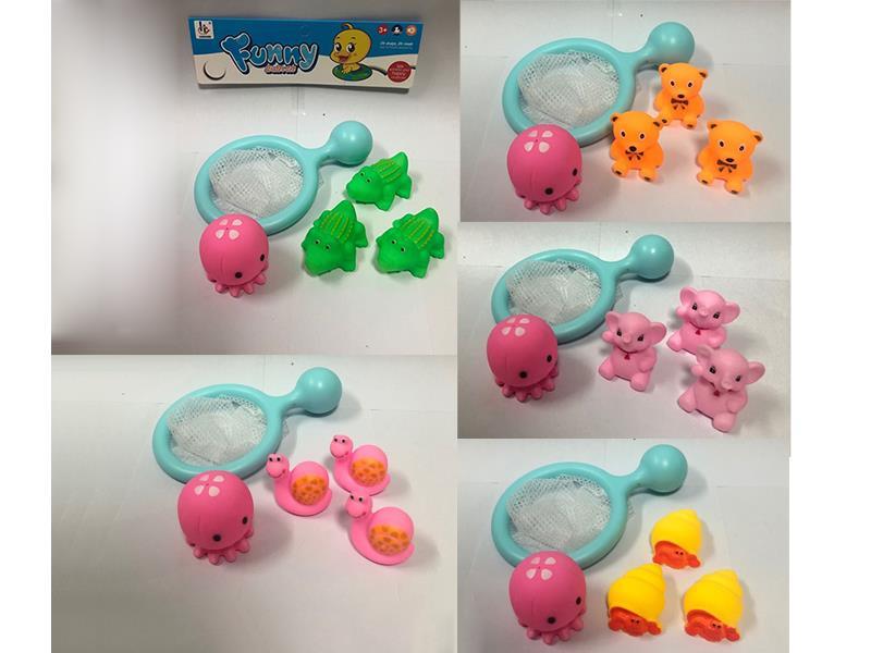 Scoop Net + 1 Spray Animal + 3 Animals