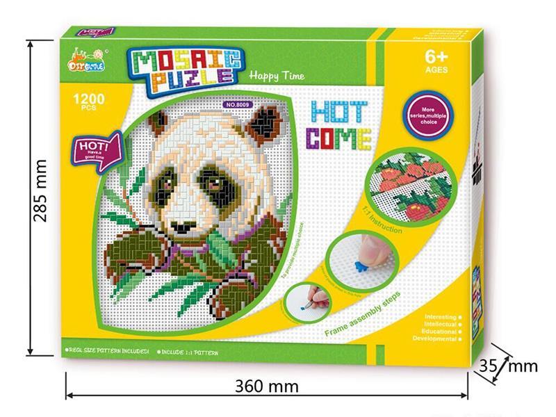 Panda Mosaic Puzzle With Frame