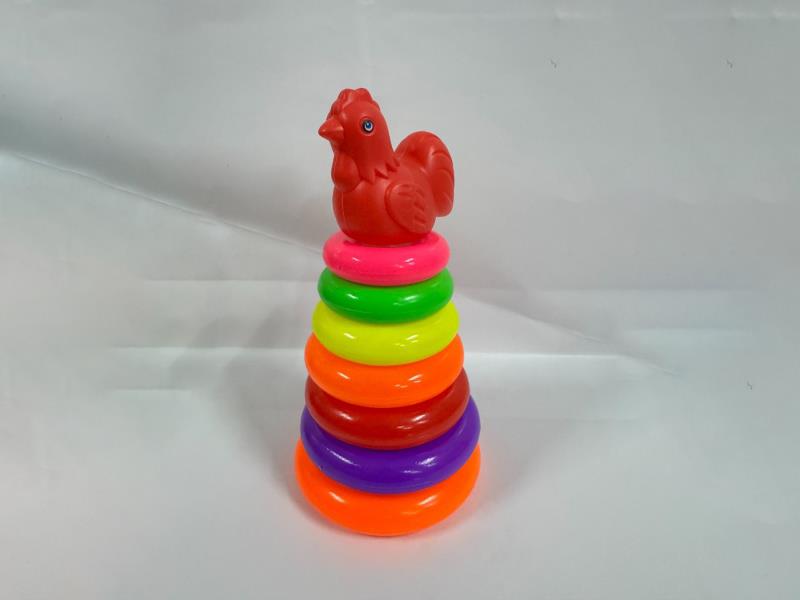 Rooster Rainbow Tower Jenga Loop 7 Layers