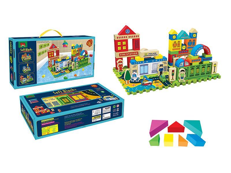 108PCS EVA Water City Color Printing Software Building Blocks