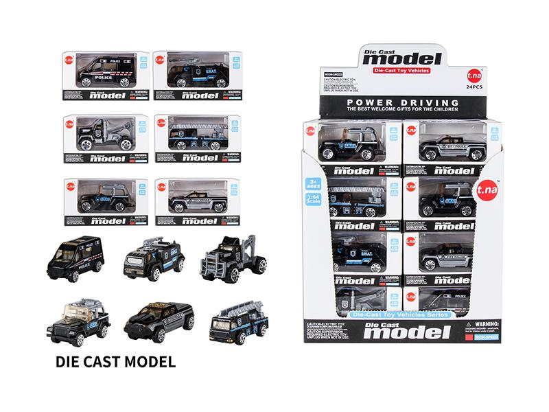Slide Alloy Special Police Vehicle 24PCS