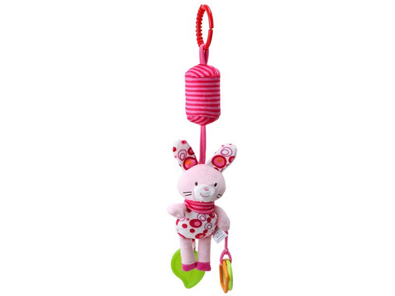 Little Rabbit Baby Comfort Teething Tube Plush Bell Pendant