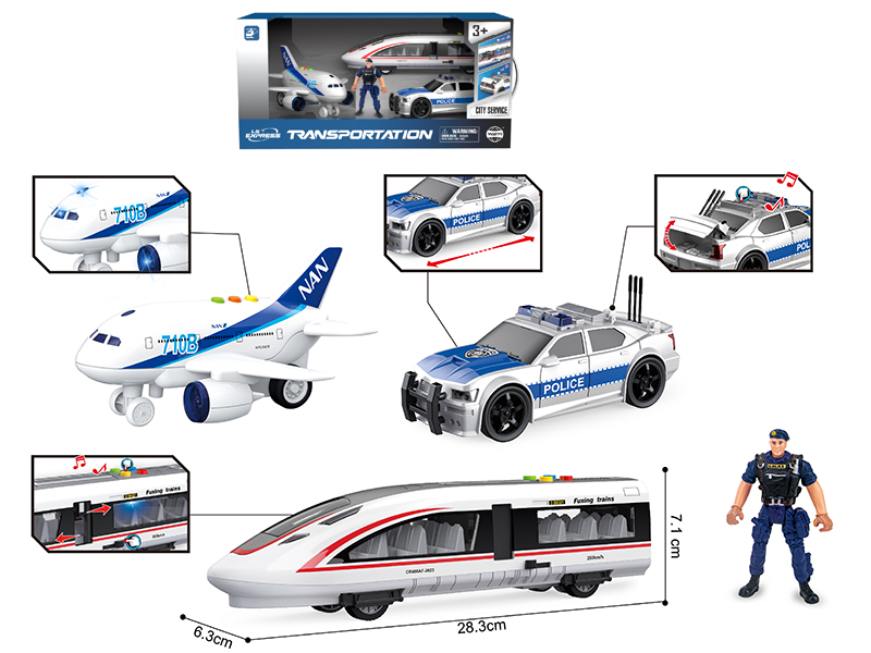 City Transportation Set 3pcs(Sound & Lights)