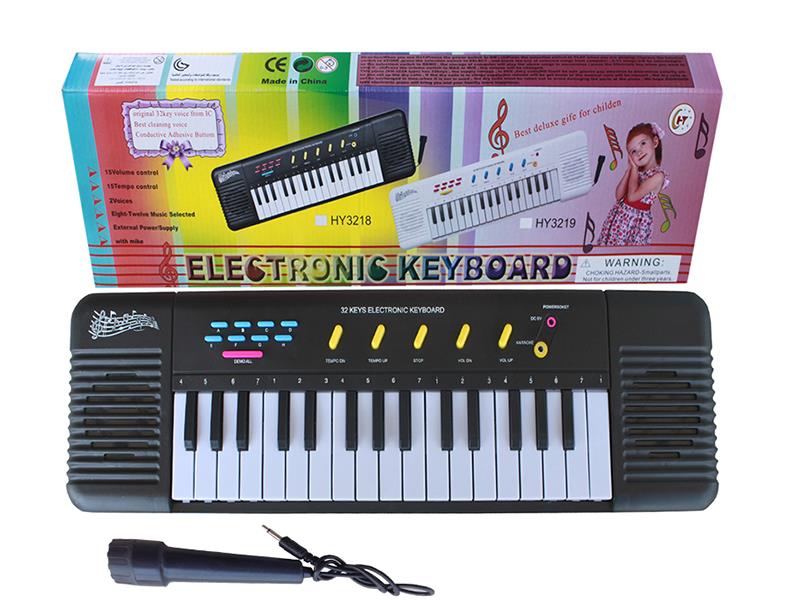 32 Keys Electronic Organ(Black, With Microphone)
