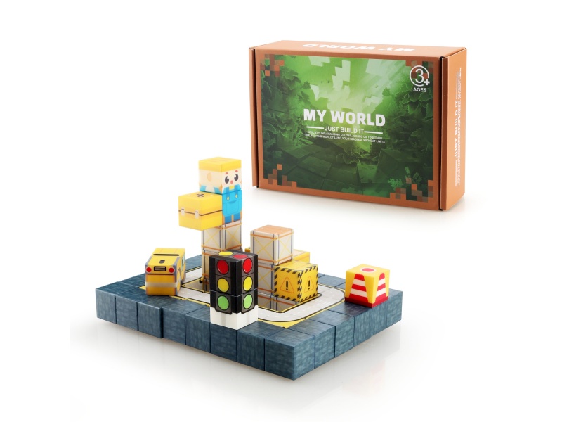 Building Blocks: 2.5Cm Road Traffic Set (58 Magnetic Blocks)