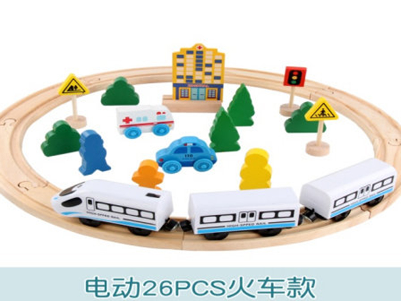Wooden B/O Rail Train Toy 26pcs