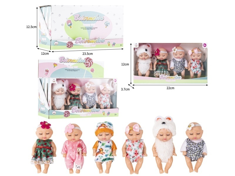 4-Inch Solid 4-Person Sleeping Doll (3 Boxes)