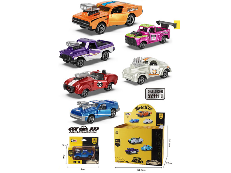 Alloy Rebound Classic Car With Two Doors (48Pcs)