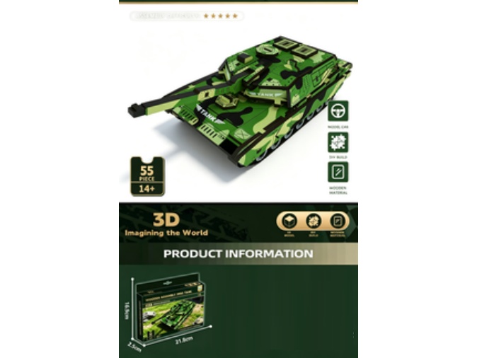 3D Jigsaw Puzzle Series :MIA2 Tank