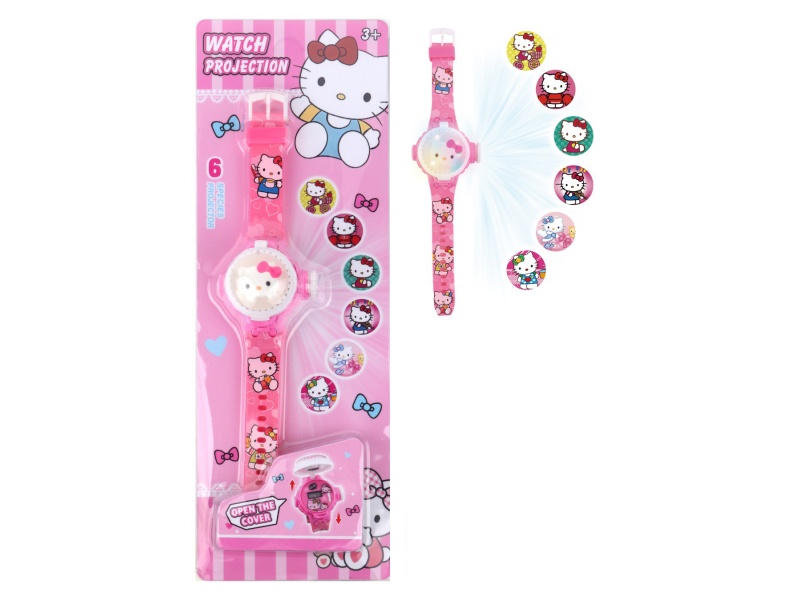 Kt Cat Projection Flash Rotating Electronic Watch