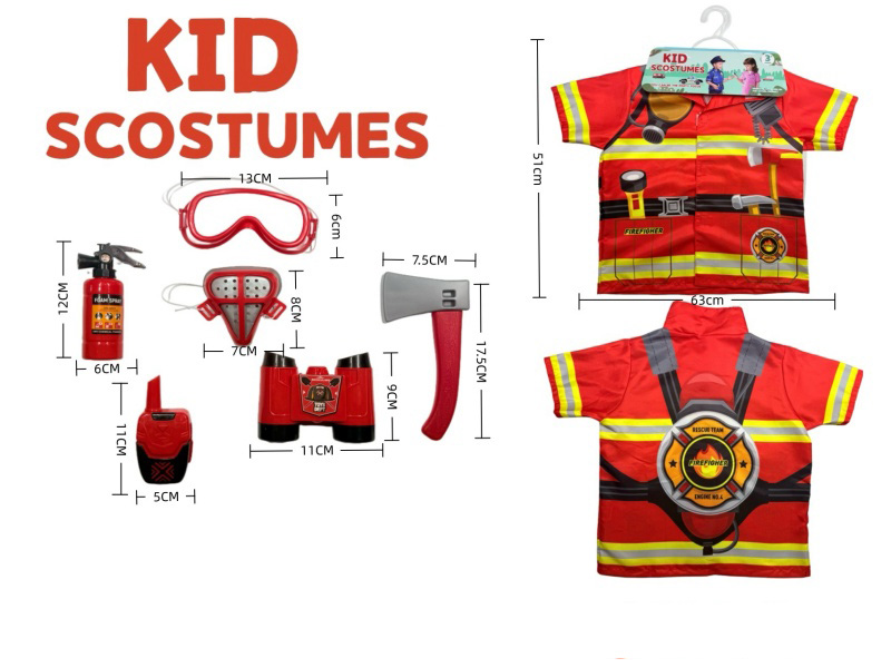 Diy Clothing Role-Playing Firefighter + 6-Piece Set (Thickened)