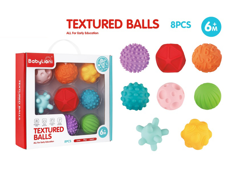 Soft Plastic Textured Balls 8pcs