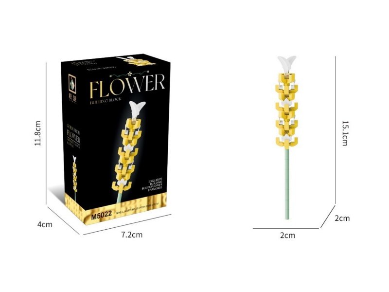 Building Blocks: 81 Pcs Of Golden Bud Flowers